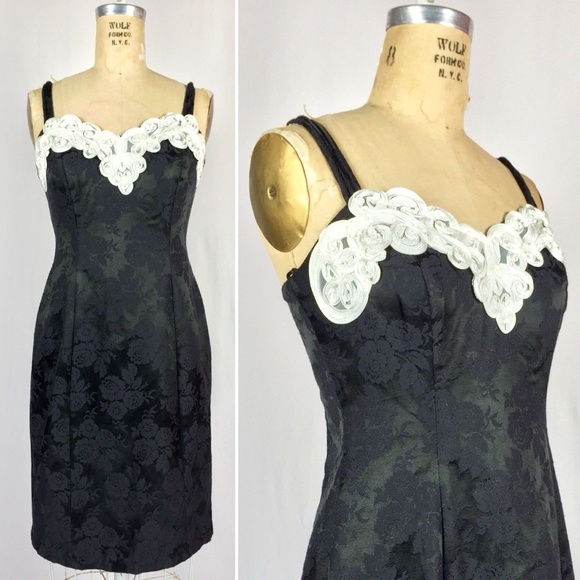 baroque lace overlay party dress